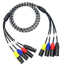 Professional 4 Channel 4Pin Auditory Cable With Braided-3m
