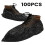 Outdoors Waterproof Shoe Covers - Non-Slip, Disposable CPE Boot Covers, Black 100 Pack 2