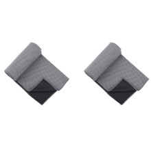 2X Ice Silk Towel Sports Instant Cooling Ice Towel Portable Outdoor Travel Fitness Running Swim Towel Silicone Bag Gray