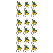 Lemon Napkin Rings Set of 18 Lemon Vine Leaf Napkin Holders for Dining Table Decor Banquet Wedding Birthday Christmas B