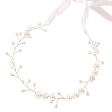 Couronne de fleurs élégante, bandeau de perles de mariée pour-Or