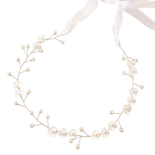 Couronne de fleurs élégante, bandeau de perles de mariée pour-Or