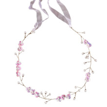 Bandeau élégant en perles florales, accessoire de-Violet