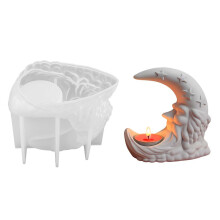 Flexible Moon Shape Silicone Mould For Resin Candle Holders And