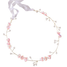 Artificial Pearls Flower Crownpiece Hair Accessories Bride-Pink