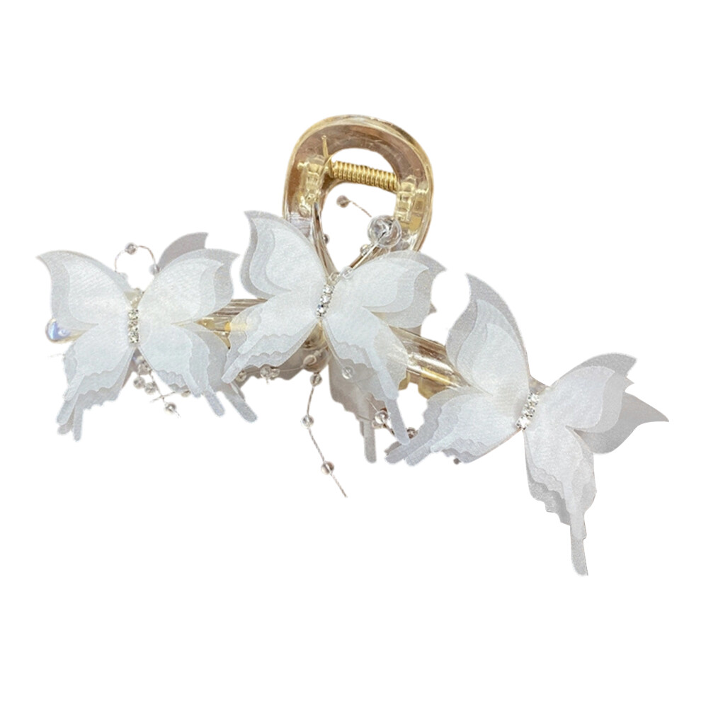 White Secure Grip Hair Clip For Thick Hair Gentle Hold Acrylic