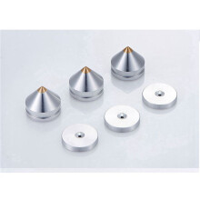 12 Set Hifi Audio Fot Spikes Kon Golv Fot Spik Aluminium Högtalare DAC CD-Skåp Effektförstärkare Dator (Silver)