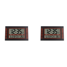 2X Digital Wall Clock LCD Large Number Temperature Calendar Alarm Table Desk Clock Modern Design Office Home Black