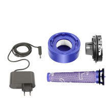 2 Set Vacuum Cleaner Accessories: 1 Pcs Charging Adapter EU Plug & 1 Set Rear Cover Filter Kit Motor Rear Cover