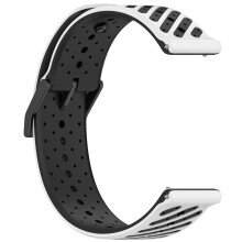 Comfortabele siliconen 22 mm horlogeband Verstelbare-wit zwart