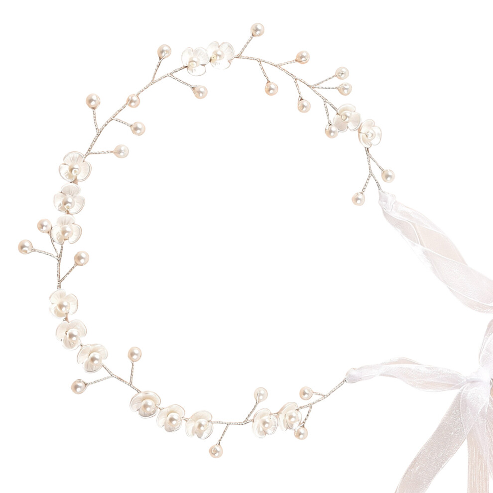 Artificial Pearls Flower Hairband Festival Hair Ornament-Gold