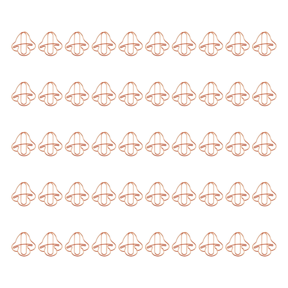 50Pcs Mushroom Shape Metal Paper Clip Colored-Rose Gold 7751001376290