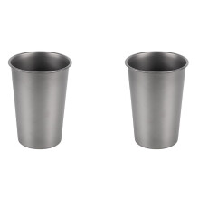 2X Camping Titanium Beer Mug Cup Tourist Talheres Picnic Outdoor Kitchen Equipment Travel Cooking Panelas Hiking 500Ml