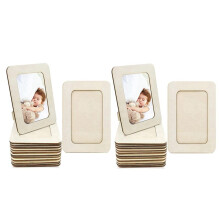 24 Pieces DIY Wood Picture Frames Unfinished Solid Wood Photo Picture Frames for 4 X 6 in Photos, Standing Photo Frames