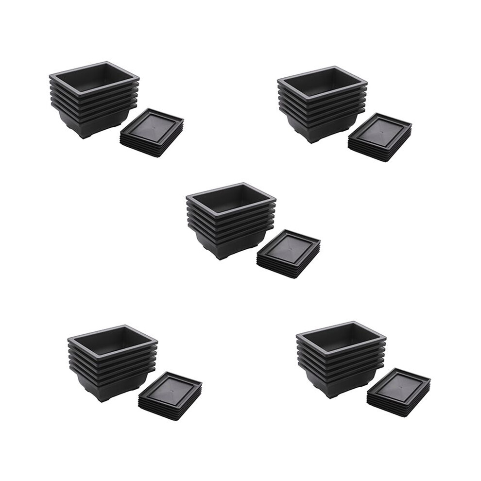 30-Piece Bonsai Pots-Classic Deep Wet Tray With Built-In Mesh-For Plants, Flowers, Herbs, Plastic Square Pots 6031015884167
