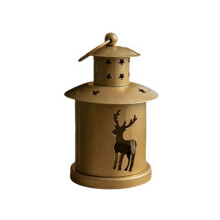 Christmas Vintage Candlestick Iron Art Cabin Christmas Style Decorative Accessories B