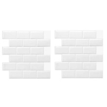 3D Texture Tile Sticker Backsplash Wallpaper for Kitchen Bathroom Laundry Room Enhanced Backing Adhesion Thicker Design