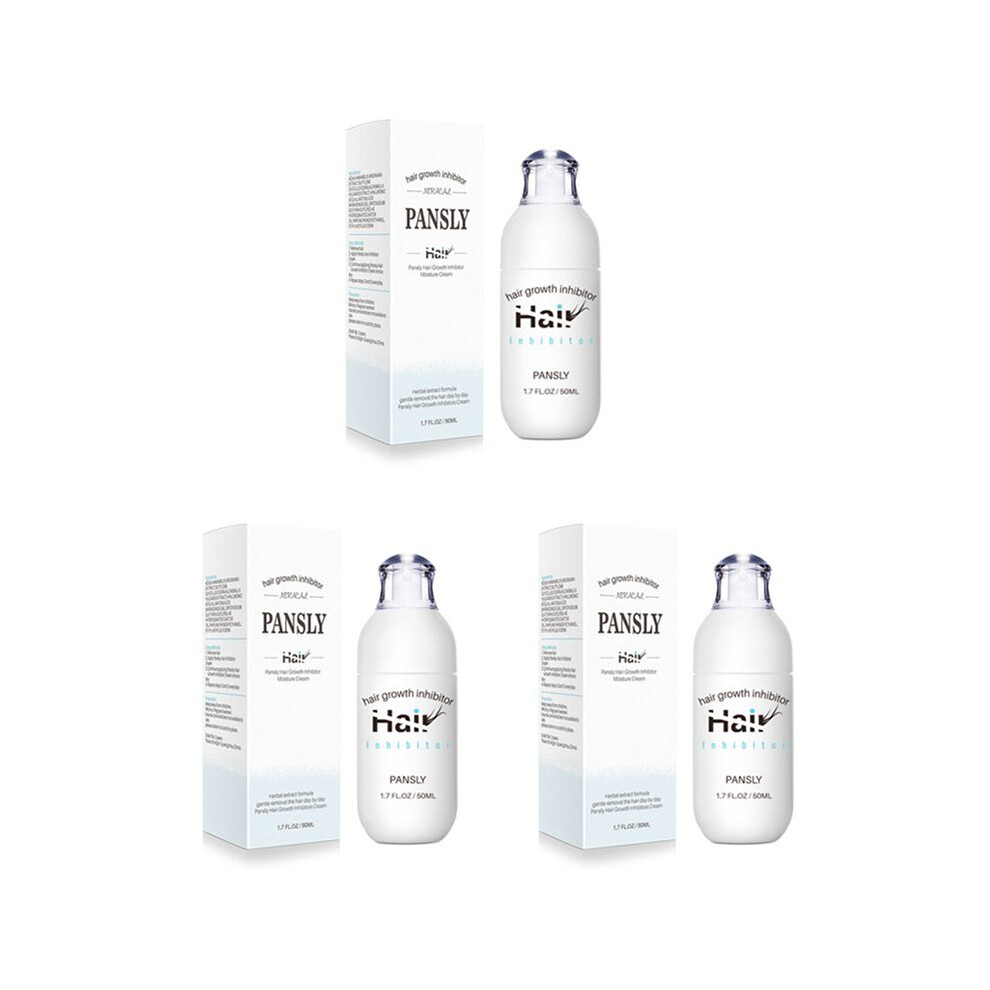 3X PANSLY Hair Growth Inhibitor Facial Removal Cream Spray Beard Bikini Intimate Face Legs Body Armpit Painless 50Ml
