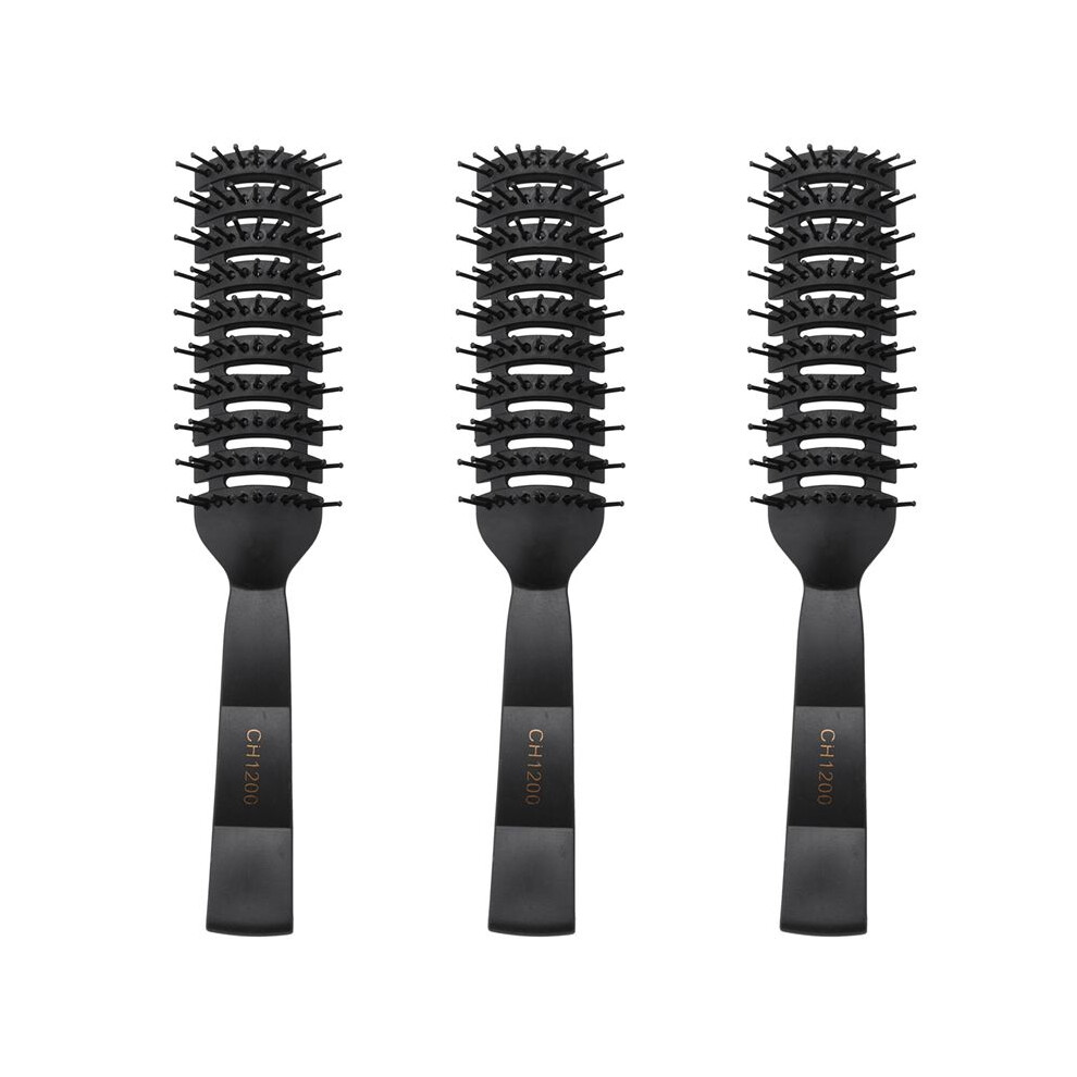 3Pc Professional Salon Comb Curl Hair Brush Pp Plastic Massage Comb Anti-Static Hair Styling Comb