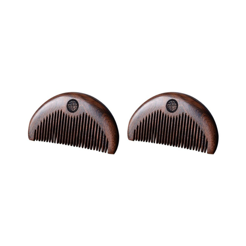 2X Hair Care Comb Anti-Static Handmade Natural Wood Wooden Carved Sandalwood Combs Pocket Comb Massage Comb Hair Comb