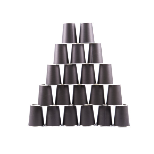 40 Paper Cups (9Oz) - Plain Solid Colours Birthday Party Tableware Catering(Black) 2