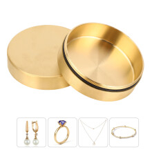 Runde Messing-Box, versiegelt, Größe M, 4,9 cm / 1,9 Zoll, Schmuckbox