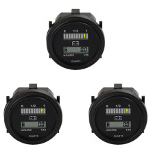 3X LED with Hour Meter Round Battery Indicator Meter Gauge 12/24V 36V 48V for Boat Cart Club Cart Forklift