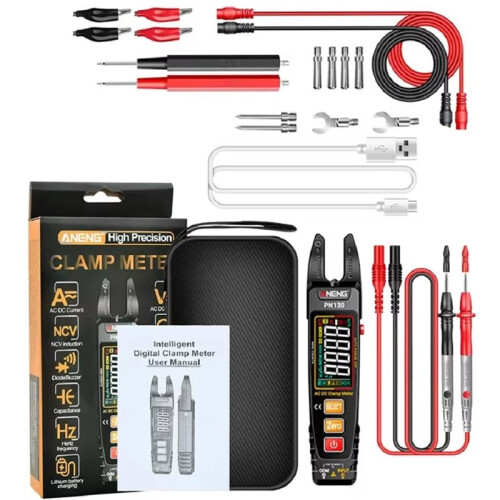 ANENG Clamp Meter Rechargeable PN130 Digital Multimeter 4000 Counts AC/ Voltage Current Protable Capacitance Resistance Tools