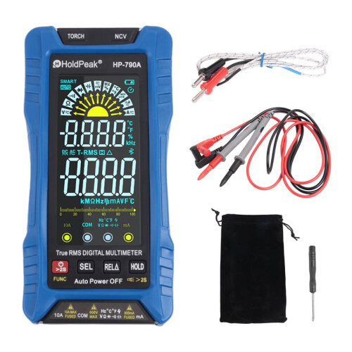 HoldPeak -790A Digital Multimeter 6000 Counts True RMS,AC/ Current Voltage,Frequency,Resistance,Auto-Select & Auto-Range