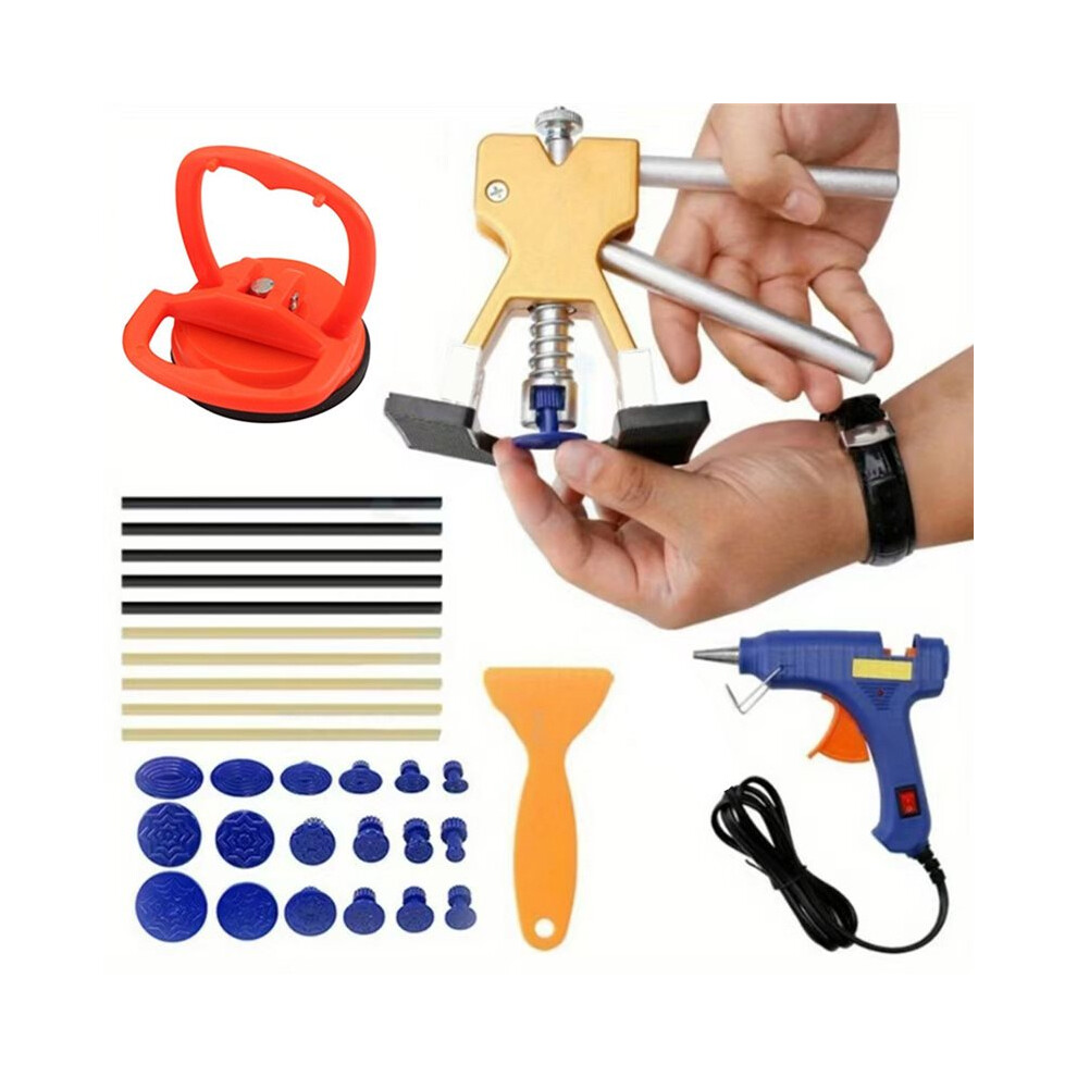 Dent Puller, 32Pcs Dent Remover Tool For Car - Car Dent Puller Kit For Car Hail, Dings Damage Diy Repair Eu Plug 6033987380340