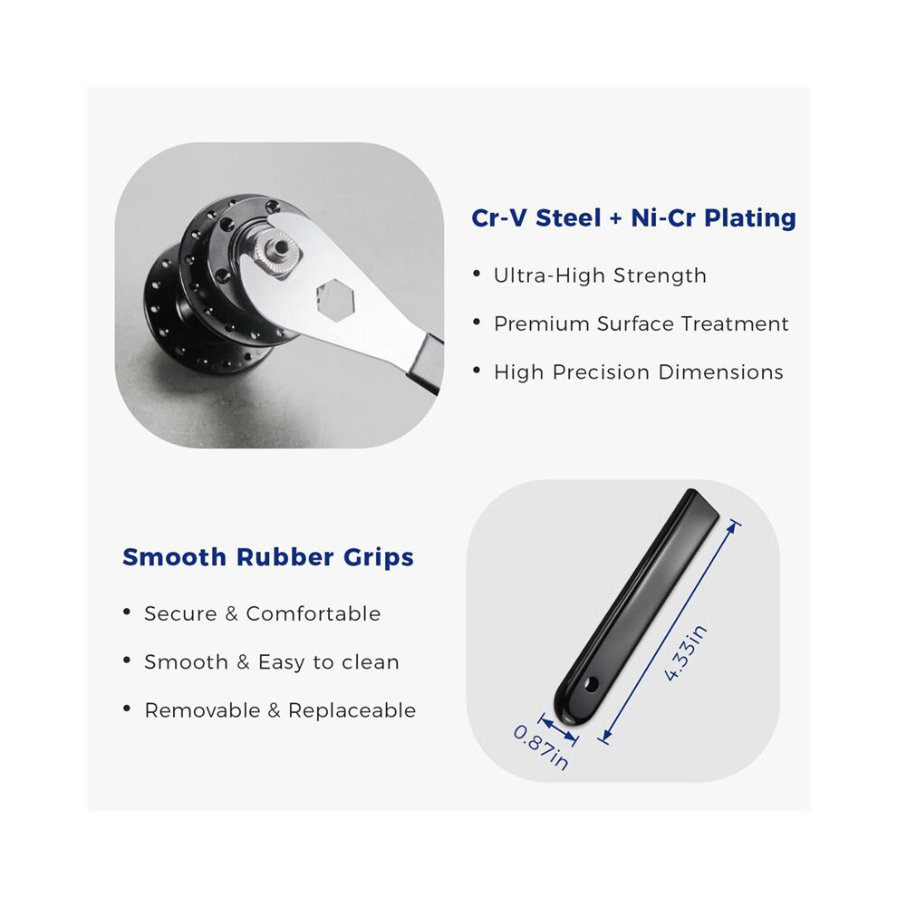 Bike Hub Cone Wrench Set, Bicycle Wheel Hub Axle Nut Install Remover Tool, Wrench Set For Repair 4711724391041