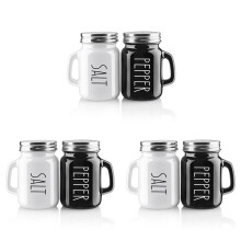 6X Farmhouse Salt and Pepper Shakers Set, 4 Oz Cute Salt Pepper Shaker, Modern Farmhouse Kitchen Decor
