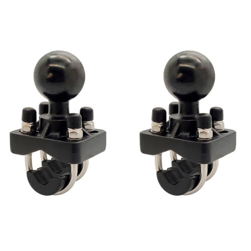 2X Base de Montagem em Trilho de Guiador para Motocicleta com Parafuso Duplo em U com Esfera de 1,5 Polegadas para Câmera  para  para