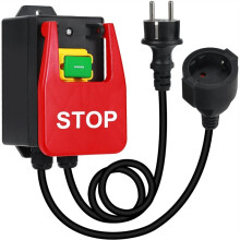 Interrupteur D'Arrêt D'Urgence 230 V, Interrupteur de Sécurité à Tension Nulle avec Prise, Pressostat Électromagnétique, Prise UE