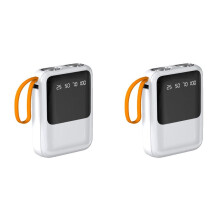 2X Power Bank Box 3x18650 4-i-1 Gör-det-Själv Batteriladdningsförvaringsboxfodral USB Typ C med Ficklampa för Att Ladda Mobiltelefoner,B