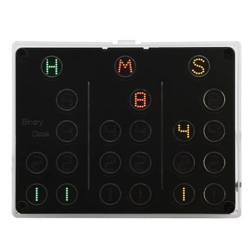 4-Digit Electronic Clock DIY Kits Binary LED Clock Soldering Practice DIY Kit Desktop Alarm Clock