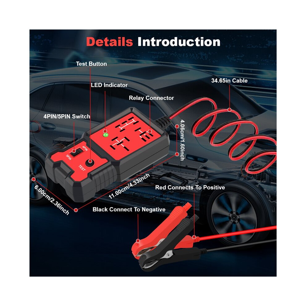 Universal 12V Automotive Relay Tester For Rv Truck Trailer With Indicator Light 4712982055362