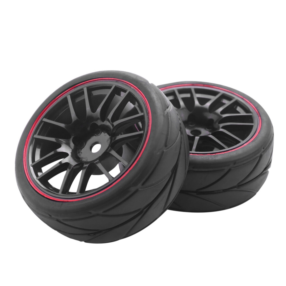 8Pcs 12Mm Hub Wheel Rims & Rubber Tires For Rc 1/10 -Road Touring Drift Car R 4714025237988