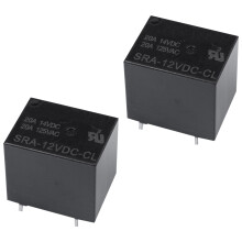 SONGLE 20 pcs Relay 5 Pin SPDT SRA-12VDC-CL 12V Coil 20A Universal PCB New Black