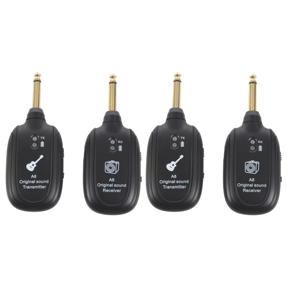 2X Uhf Guitar Wireless System Transmitter Receiver Built-In Rechargeable 4711641822727