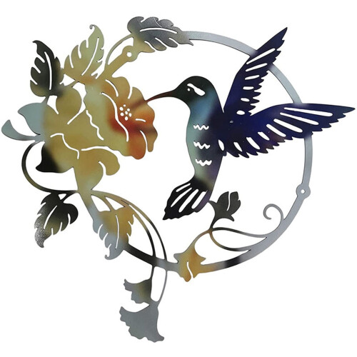 Rundes Wandbild aus Eisen in Vogelform, 25 cm 1