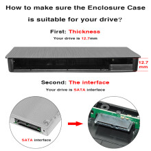 USB3.0 External DVD Enclosure Hard Plastic Case for Laptop Notebook 12.7Mm CD-ROM Case Without Optical Drive