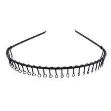 80x Black Elastic Rubber Hair Band Ponytail Holders for Lady & 1x Sport Mens Metal Alice Football Running Hair Headband