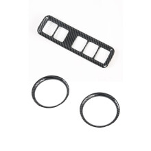 for Navara NP300 2016-2021 Car Headlight Button Cover & Car Front Air Conditioner AC Outlet Vent Frame