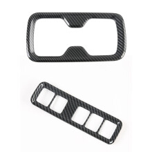 for Navara NP300 2016-2019 Car Front Water Cup Holder Protector Frame & Car Headlight Button Cover
