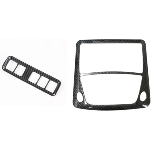 2 Pcs Car Accessories:1 Pcs Car Headlight  Button Cover & 1 Pcs Front Reading  Light Lamp Frame Cover