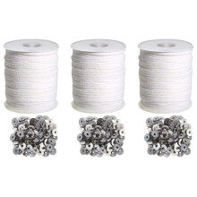Kerzen-DIY-Werkzeug-Set, 3 Rolle 200Ft/61M Baumwoll-Kerzendochtkern mit 300-Teiligem Kerzendochthalter für das Kerzenherstellungs-Kit
