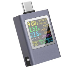 HDC-085C  4.5-50V 0-12A PD3.1 Multi-Function Digital Display Voltage Ammeter Meter Type-C Cell Phone Charging Tester