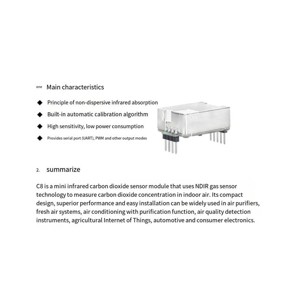 2X Mh-Z19 Mh-Z19c Ir Infrared Co2 Sensor Module Carbon Dioxide Gas Sensor Ndir Accessories 6034190402003