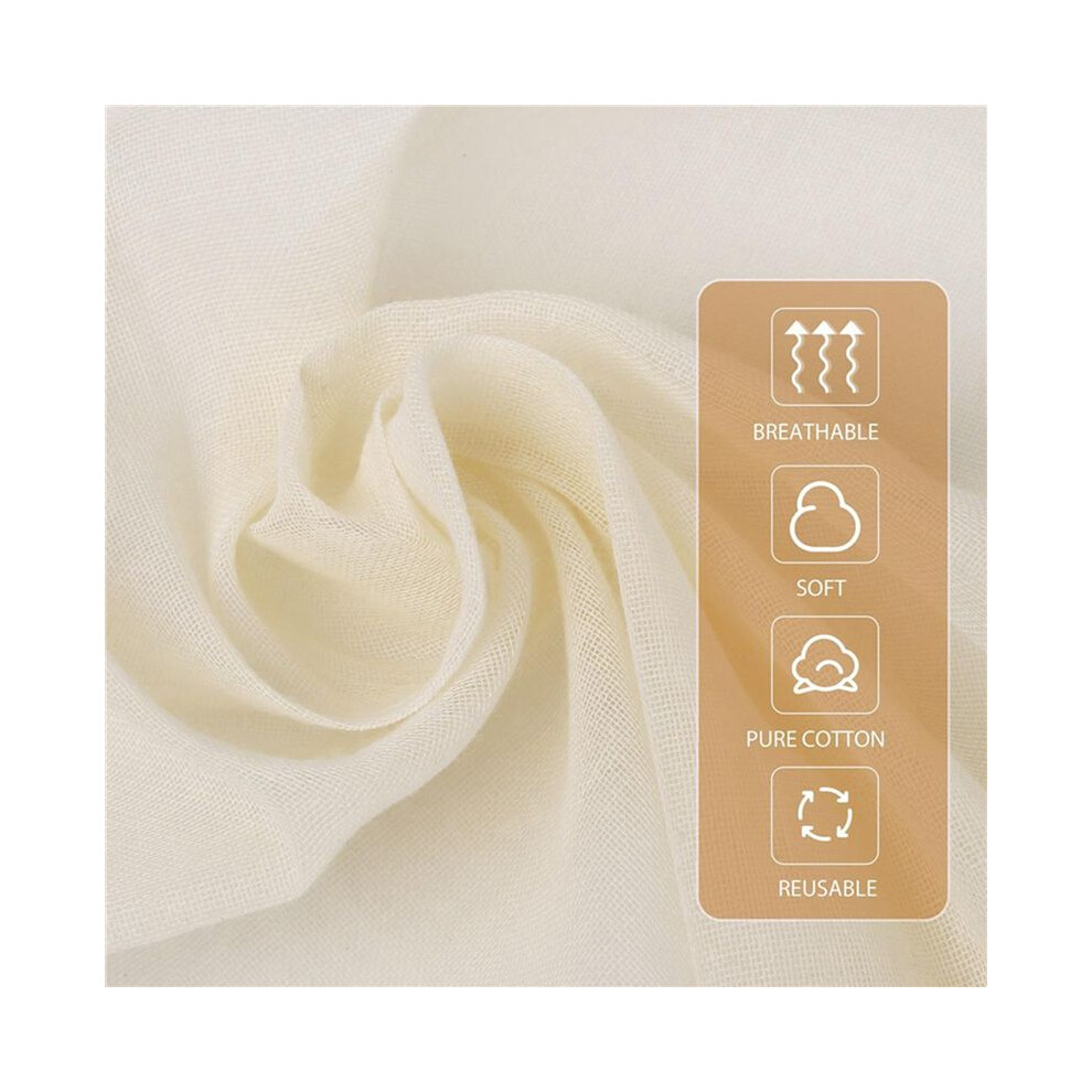 16 PCS Reusable Cheese Cloths for Straining, 20x20 Inch Hemmed Organic Cheesecloth, for Coffee Brewing Cooking, Baking